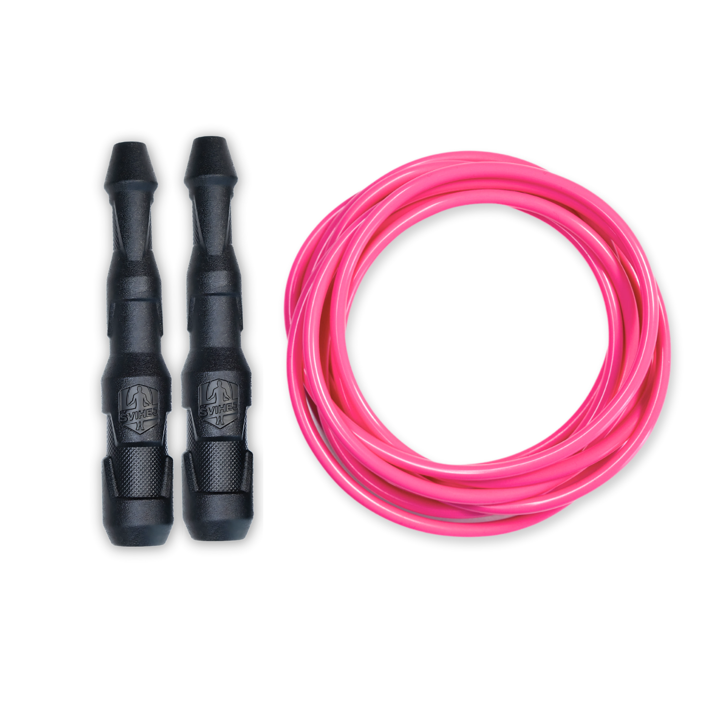 Ninja Rope | Švihej.sk Vyber farbu rukovätí:: Čierne, Vyber priemer lanka:: 5mm (muži), Farba lanka: Růžová