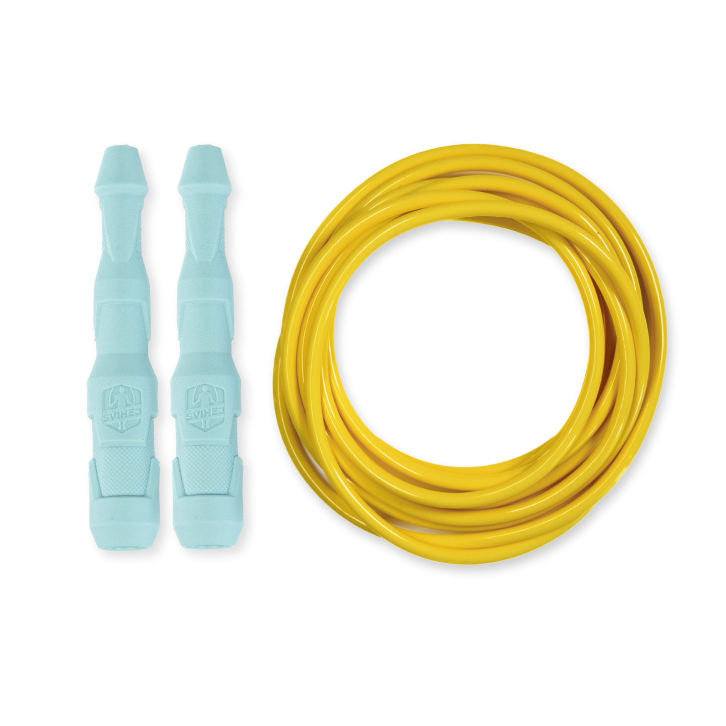 Ninja Rope | Švihej.sk Vyber farbu rukovätí:: Mint, Vyber priemer lanka:: 5mm (muži), Farba lanka: Žltá