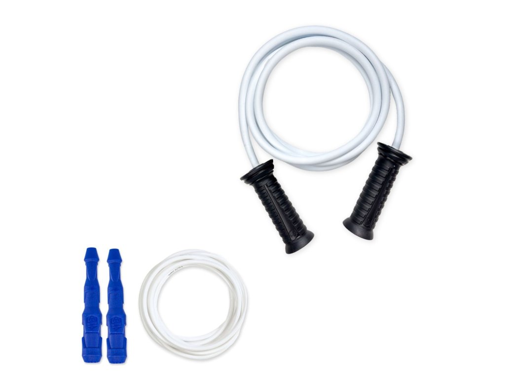 Súprava Sila a Kondícia – Gladius + Ninja | Švihej.sk Gladius Rope: Lanko: biele, Rukoväte: čierne, Ninja Rope farby: Rukoväte: modré, Lanko: biele 5mm