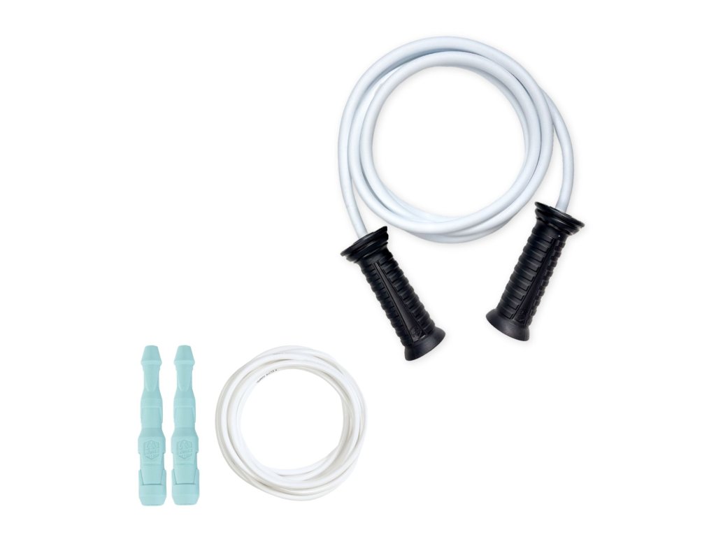 Súprava Sila a Kondícia – Gladius + Ninja | Švihej.sk Gladius Rope: Lanko: biele, Rukoväte: čierne, Ninja Rope farby: Rukoväte: mint, Lanko: biele 5mm