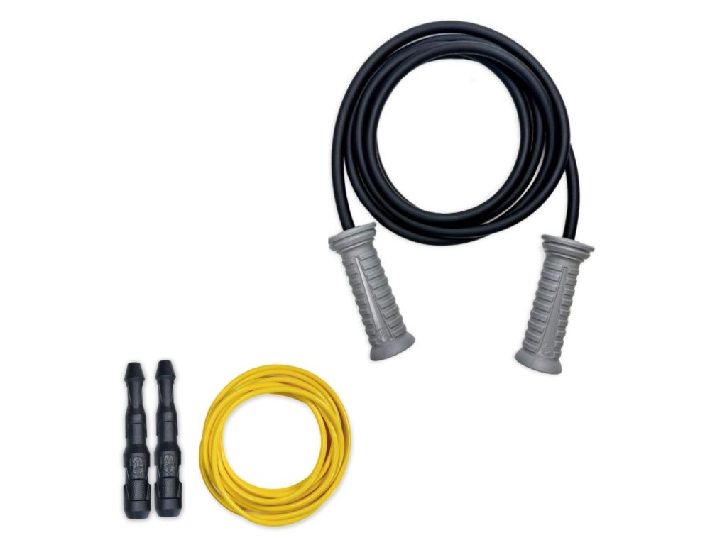 Súprava Sila a Kondícia – Gladius + Ninja | Švihej.sk Gladius Rope: Lanko: čierne, Rukoväte: šedé, Ninja Rope farby: Rukoväte: čierne, Lanko: žlté 5mm