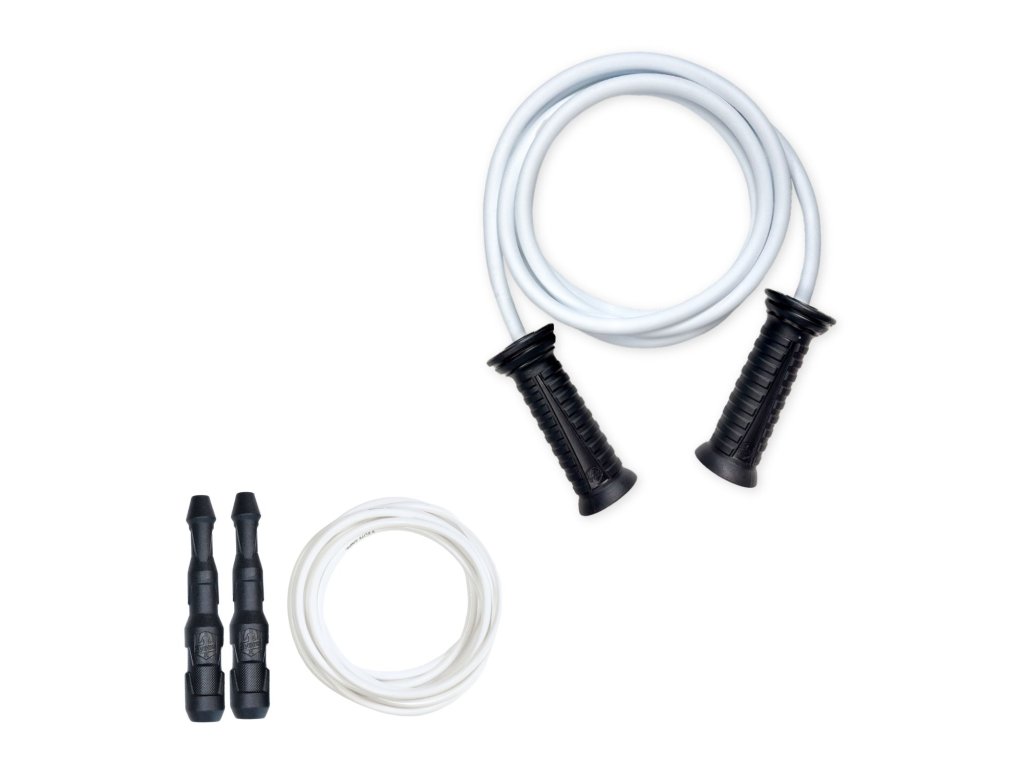 Súprava Sila a Kondícia – Gladius + Ninja | Švihej.sk Gladius Rope: Lanko: biele, Rukoväte: čierne, Ninja Rope farby: Rukoväte: čierne, Lanko: biele 5mm