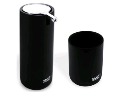 OM 1605831-90 Set dávkovač+pohárek černá