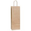 Tašky papierové na víno s krúteným papierovým a textilným  uchom - kraftový papier (Farba Biela)