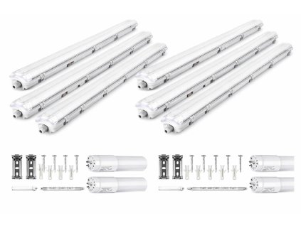 6X SADA TĚLEO + LED TRUBICE studená bílá 120cm 6500k
