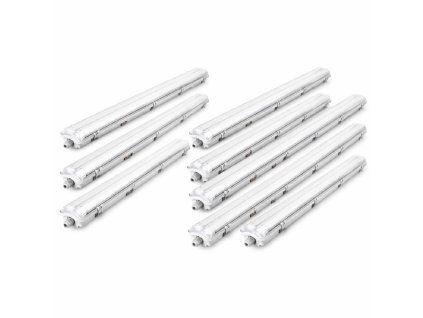 8x sada prachotěsné těleso + 16x led trubice studená bílá 120cm