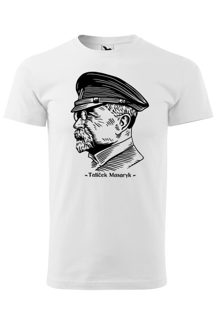 Svlíkárna Tatíček Masaryk tričko pánské - předek - bile - svlikarna.cz