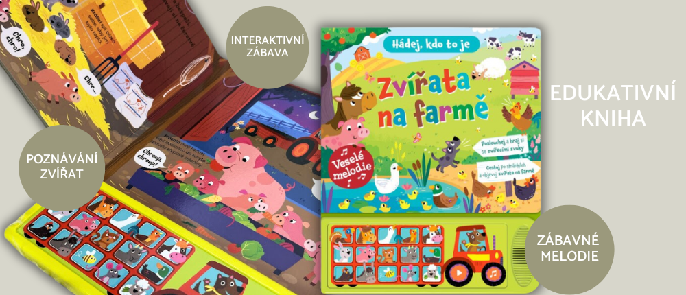 Edukativní kniha. Zvířata na farmě.