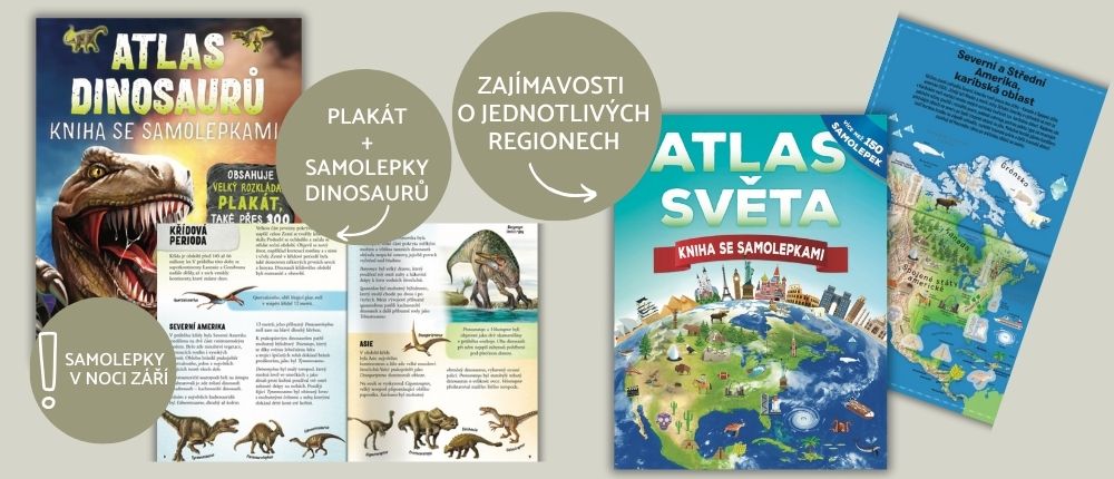 Atlas dinosaurů a Atlas světa. 