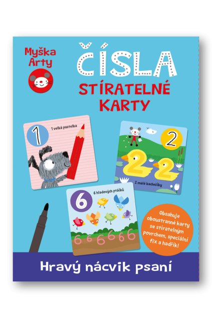 Myška Arty - Čísla - stíratelné karty