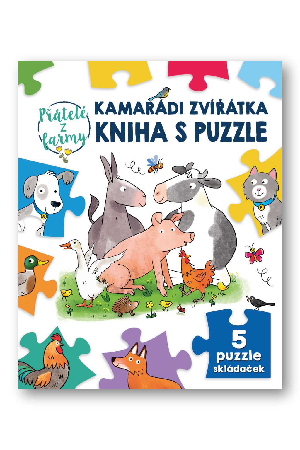 Kamarádi zvířátka kniha s puzzle Přátelé z farmy Sebastien Braun