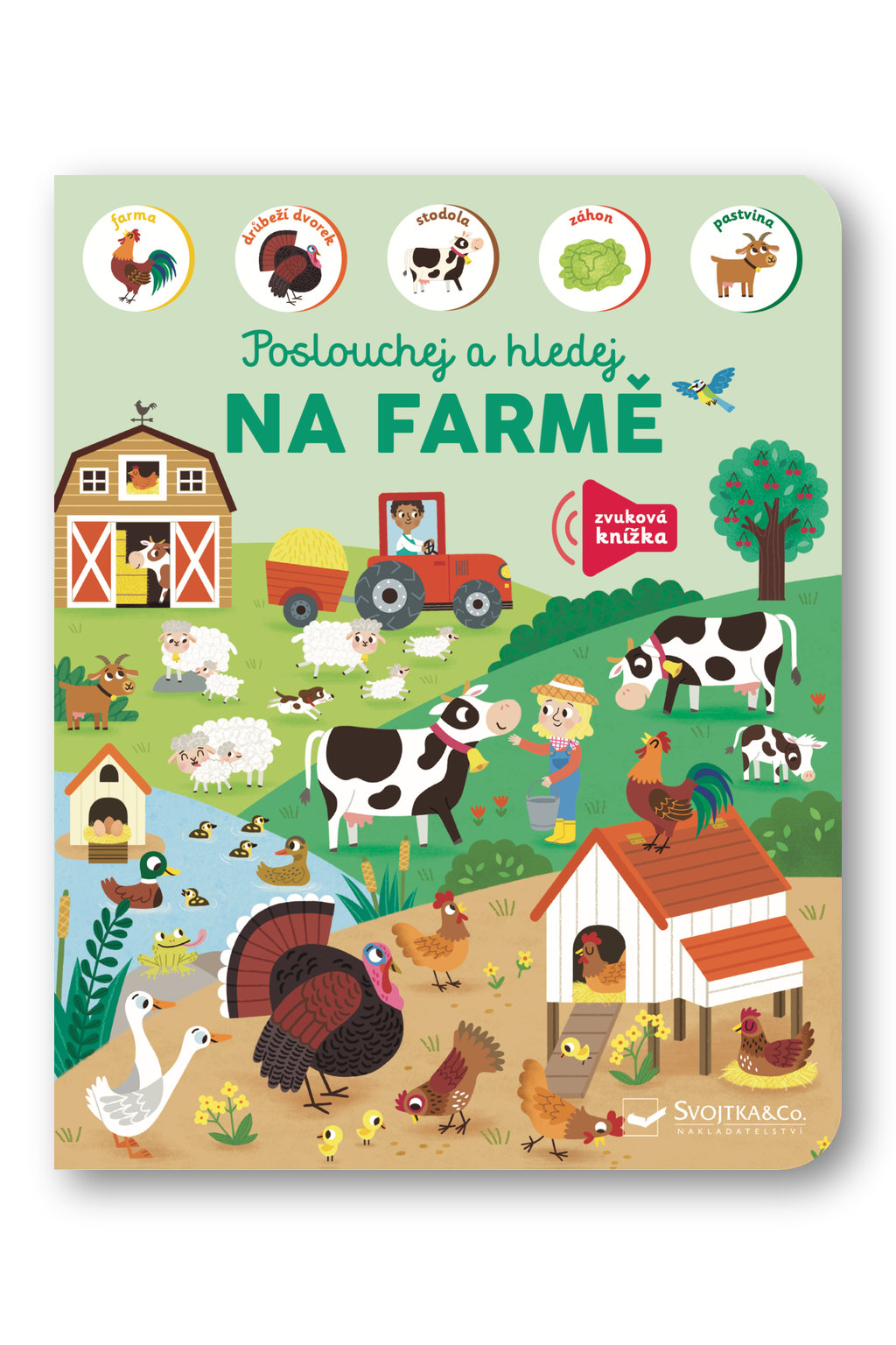 Na farmě - poslouchej a hledej ilustrace Kasia Dudziuk