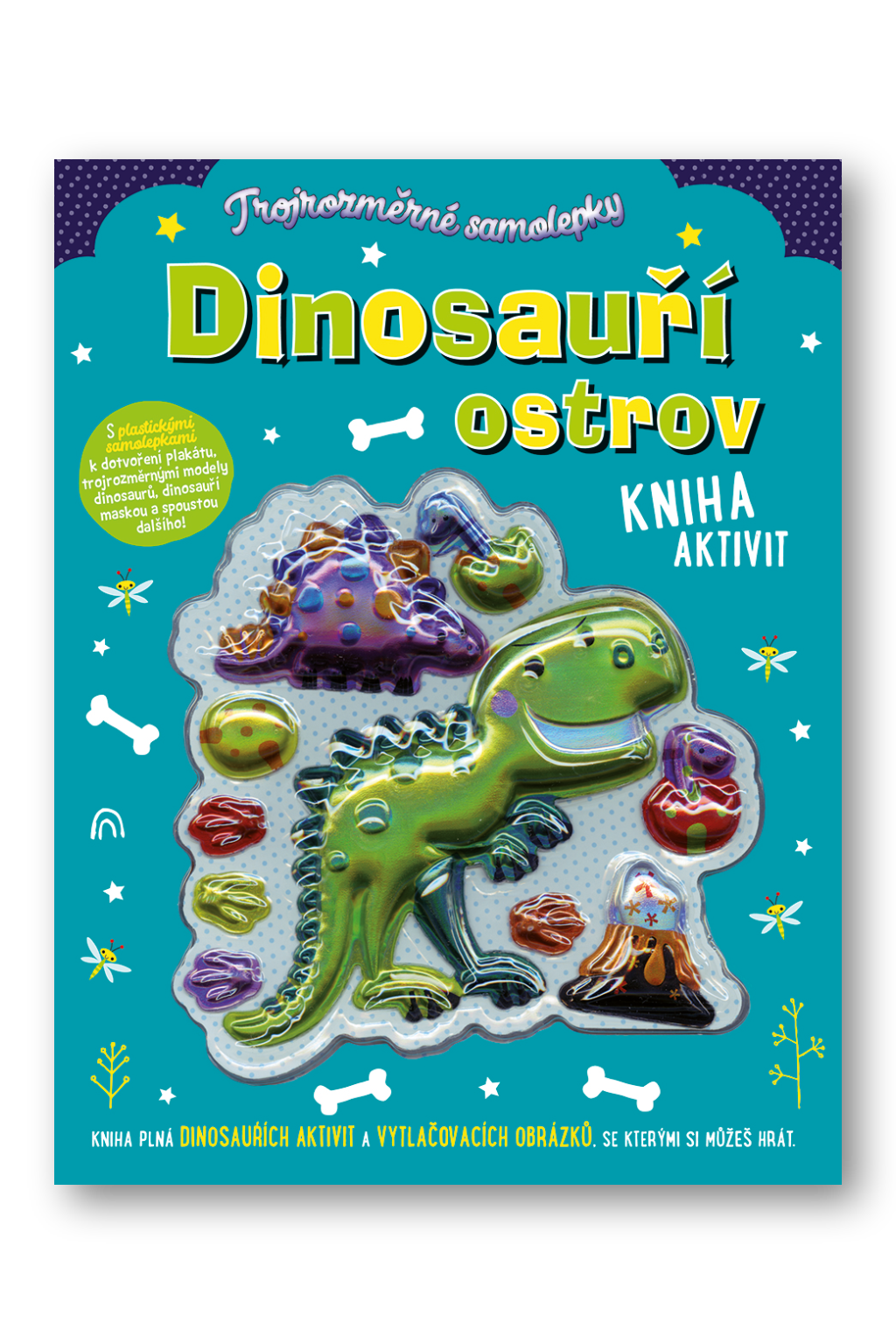 Levně Trojrozměrné samolepky Dinosauří ostrov Stuart Lynch