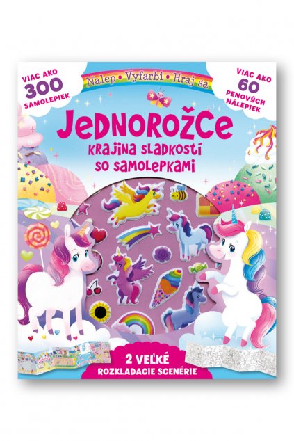 Jednorožce - krajina sladkostí so samolepkami