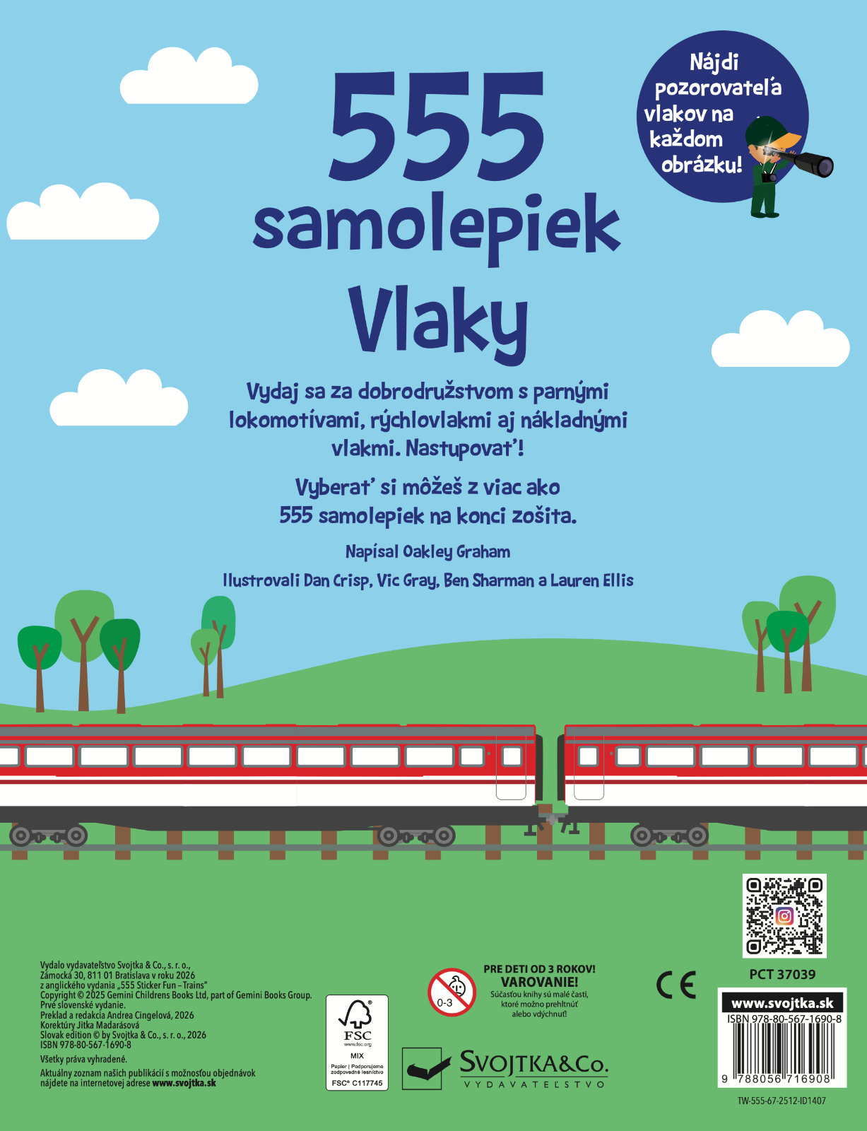 555 samolepiek Vlaky