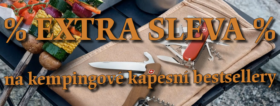 % Extra sleva % na kempingové kapesní bestsellery