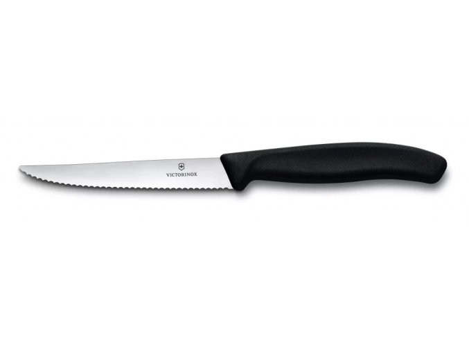 Victorinox nůž na steaky 11 cm, černý. SE zoubkovaným ostřím.