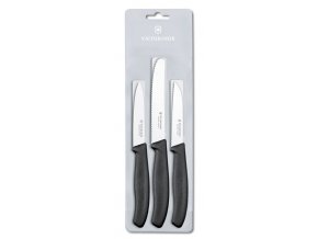 Victorinox sada nožů na zeleninu, černé, 3 ks