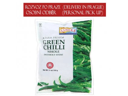 ASHOKA Zelené chilli celé mražené 310g