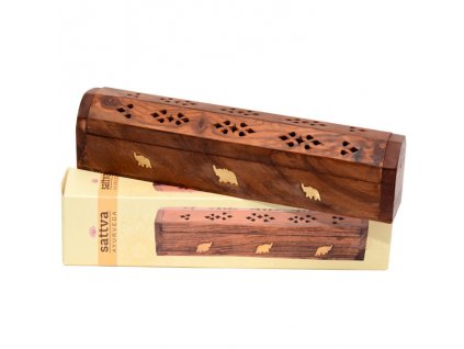 SATTVA Wooden Incense Box Elephant 1pcs