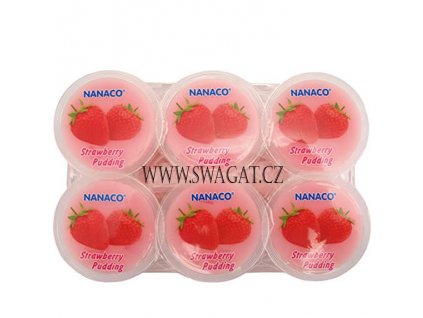 NANACO Kokosový pudink Nata de coco jahodový 6x80g