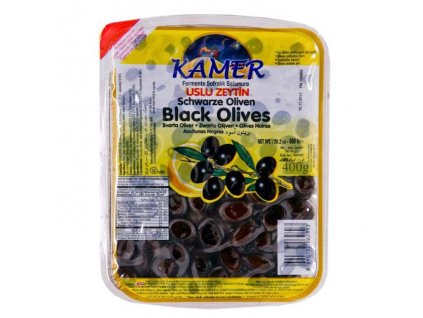 KAMER Černé olivy 400g