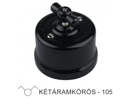 Fekete porcelán falonkívüli csillár forgókapcsoló