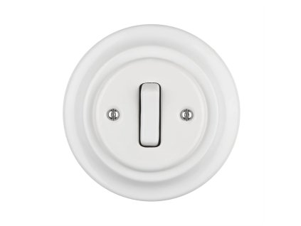 Egyes billenő porcelán egypólusú kapcsoló, fehér porcelán kerettel - BONOLO