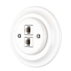 Fehér porcelán dupla RJ45 süllyesztett csatlakozóbetét