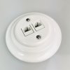 Fehér porcelán dupla RJ45 süllyesztett csatlakozóbetét