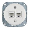 Fehér porcelán dupla RJ45 süllyesztett csatlakozóbetét