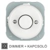 Fehér porcelán süllyesztett dimmer, fényerőszabályzó betét
