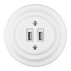 Fehér porcelán USB csatlakozó aljza - BONOLO