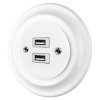 Fehér porcelán USB csatlakozó aljza - BONOLO