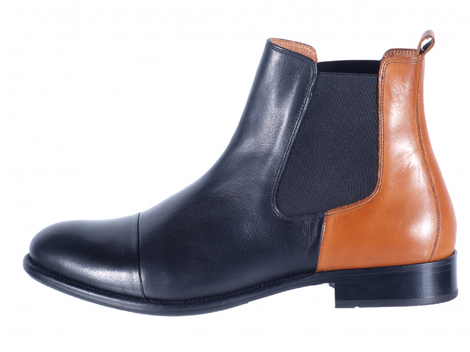 Dámská kožená kotníková obuv značky Ten Points  TP 206001 123 (Velikost 42, barva 123 černá/cognac)