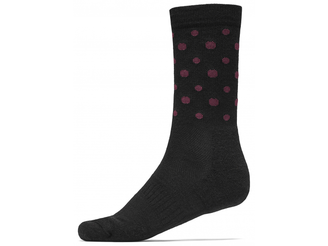 Active Merino Sock Spots Black Hibiscus