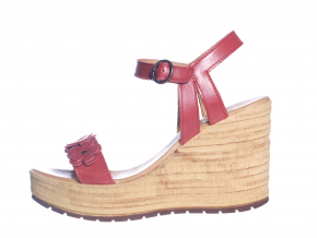 Trendové páskové sandále na klínku od švédské značky Ten Points TP 475003 801 (Velikost 40, barva 801 červená)