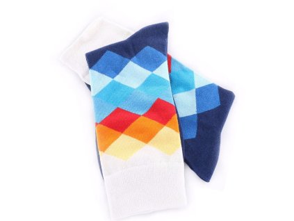 nejlevnejsii panske barevne ponozky white darkblue squares