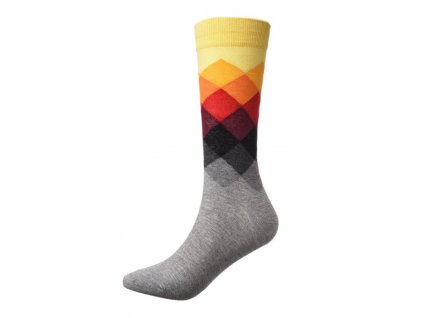 nejlevnejsii panske barevne ponozky yellow grey squares