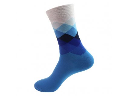nejlevnejsii panske barevne ponozky white blue squares kopie