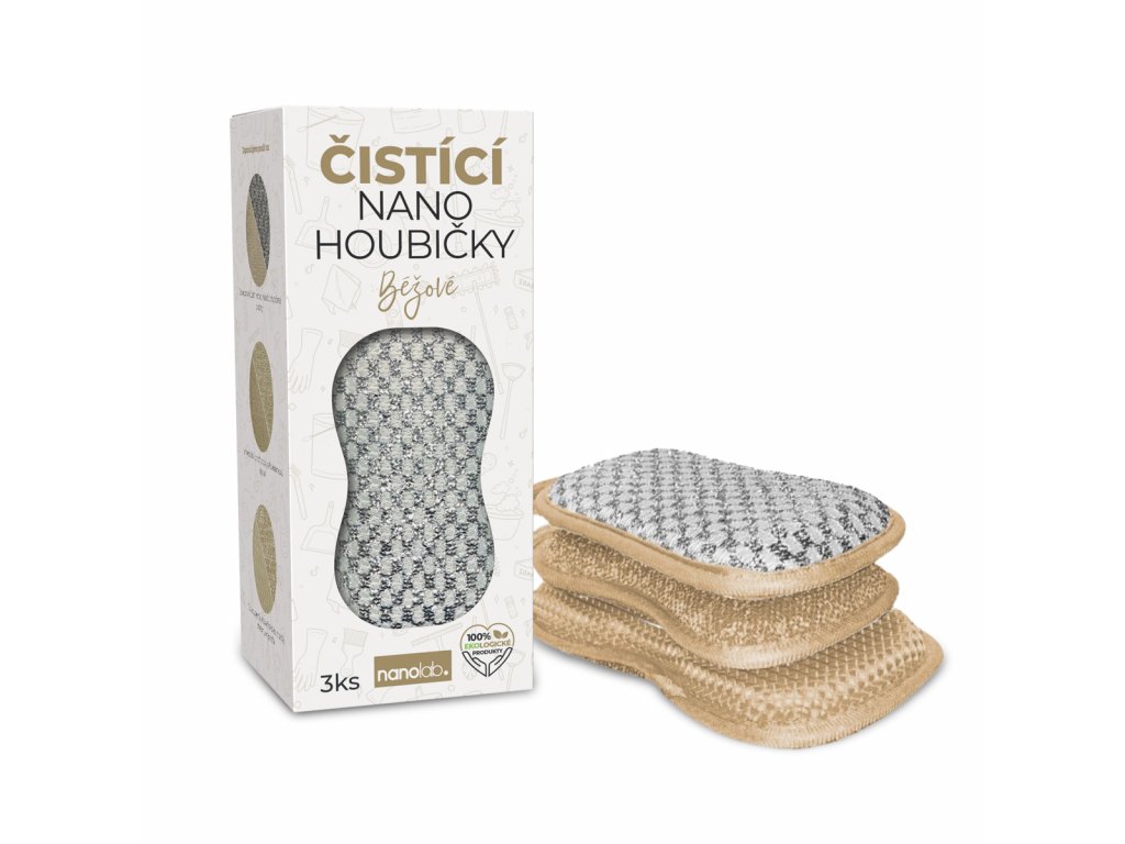 Nanolab Čistící nano houbičky béžové - 3 ks