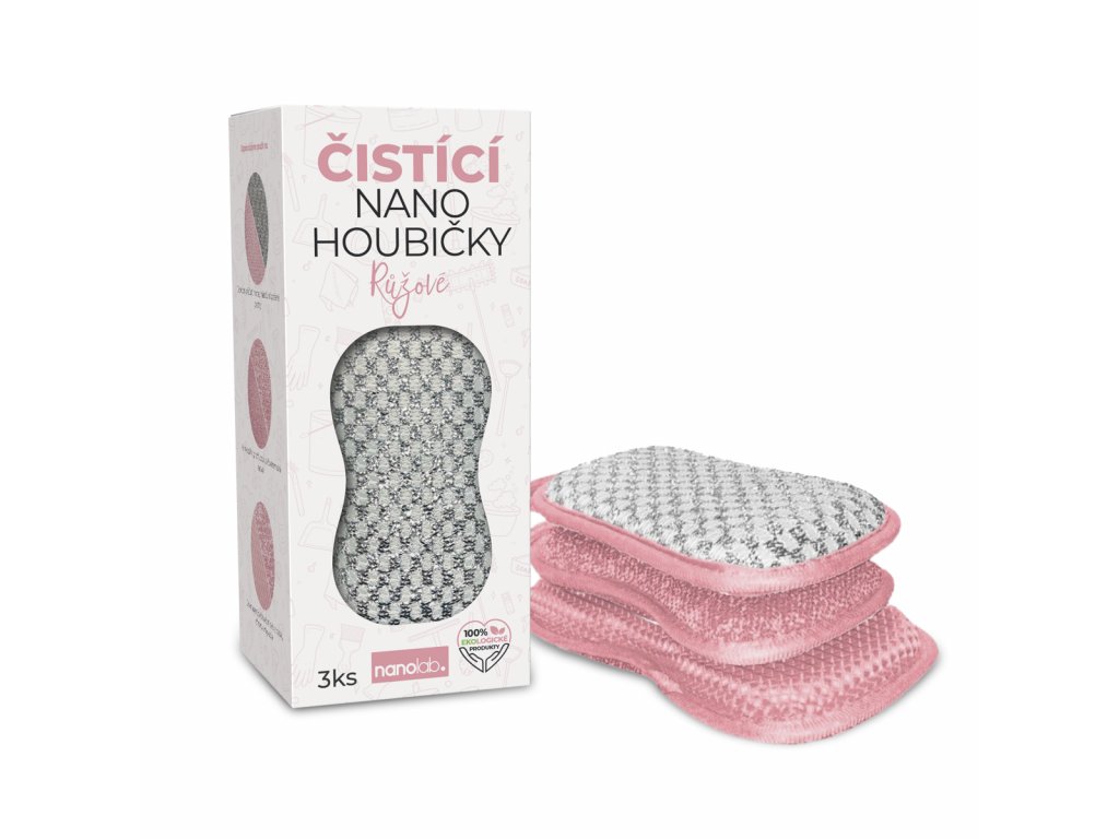 Nanolab Čistící nano houbičky růžové - 3 ks
