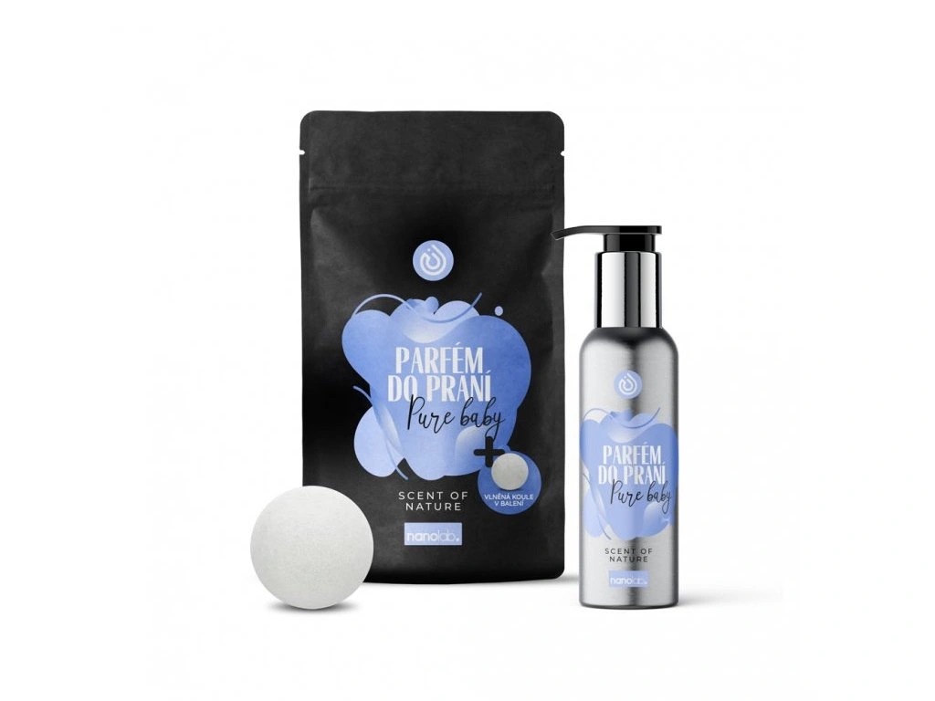 Nanolab Parfém do prania Pure baby 300 ml + vlnená guľa