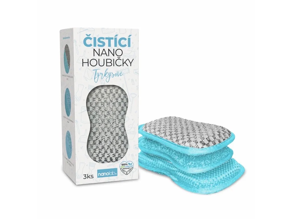 Nanolab Čistiace nano hubky tyrkysové - 3 ks