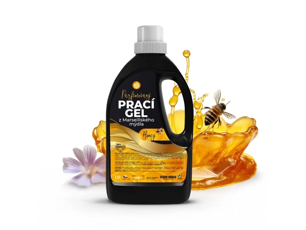 Nanolab Prací gél z Marseillského mydla Honey 1,5 L