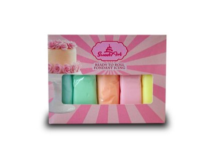 sweetart potahovaci a modelovaci hmoty vanilkove pastel mix 5x100 g