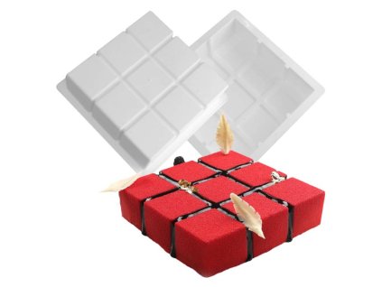 cesil silikonova forma na peceni na mrazene dezerty ctverec kostky