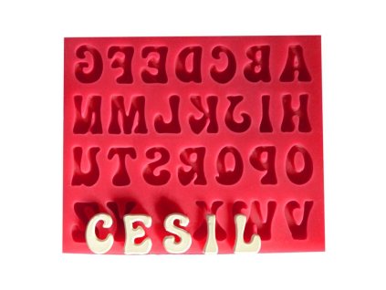 cesil silikonova forma velka abeceda zakulacena