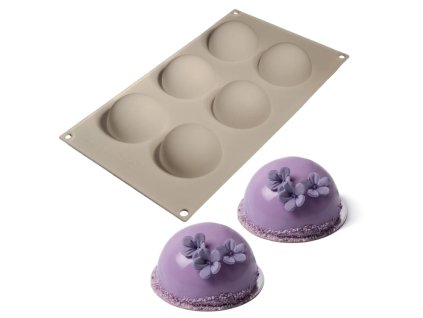 cesil silikonova forma na peceni na mrazene dezerty polokoule 7 cm na 6 ks 1