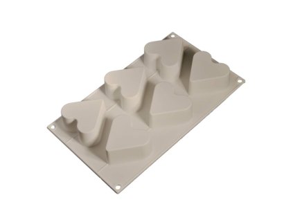 cesil silikonova forma na peceni na mrazene dezerty srdce 6 5 cm na 6 ks
